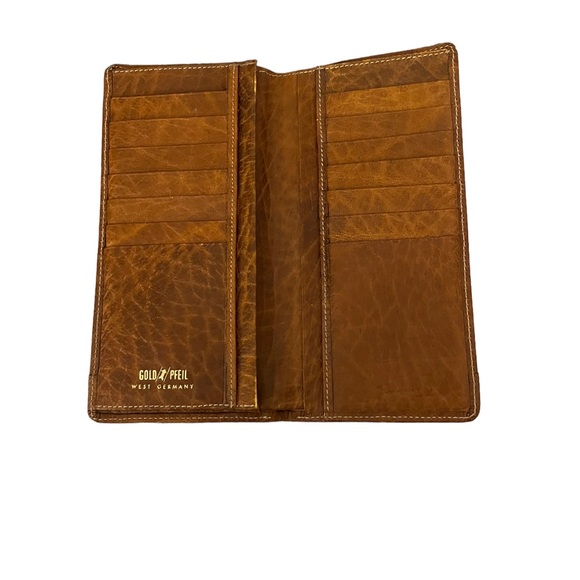 Vintage GOLD PFEIL MADE IN WEST GERMANY Unisex Leather Card Organizer Wallet - Picture 4 of 16